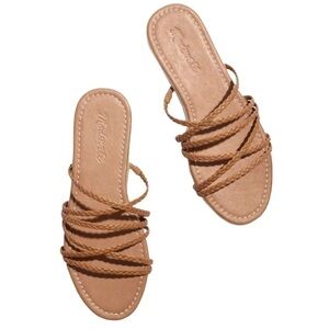 Madewell Bobbi Crisscross Slide Espadrille Braided Sandal Tan Size 8